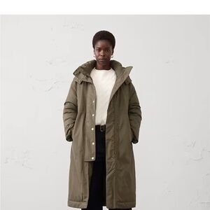 Banana Republic Factory Olive Quilted Long Puffer Coat